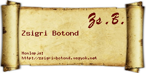 Zsigri Botond névjegykártya